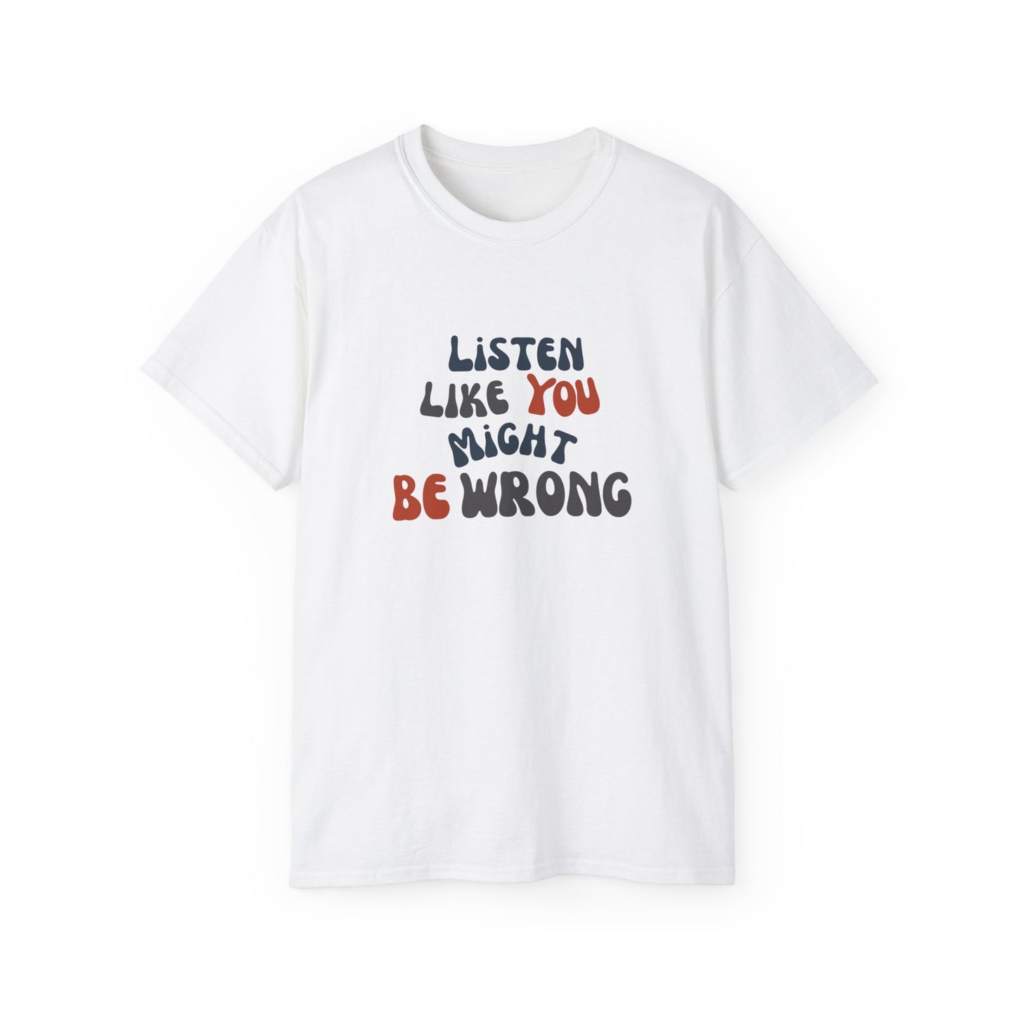 Listen Like You Might Be Wrong – Unisex Graphic T-Shirt | Civic Goods