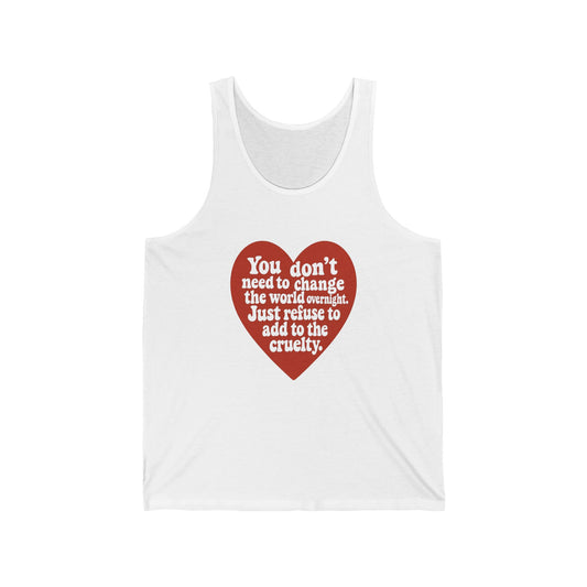 Heartfelt Message Unisex Jersey Tank - Inspirational Apparel, Summer Wear, Casual Fashion, Gift for Activists, Motivational Clothing