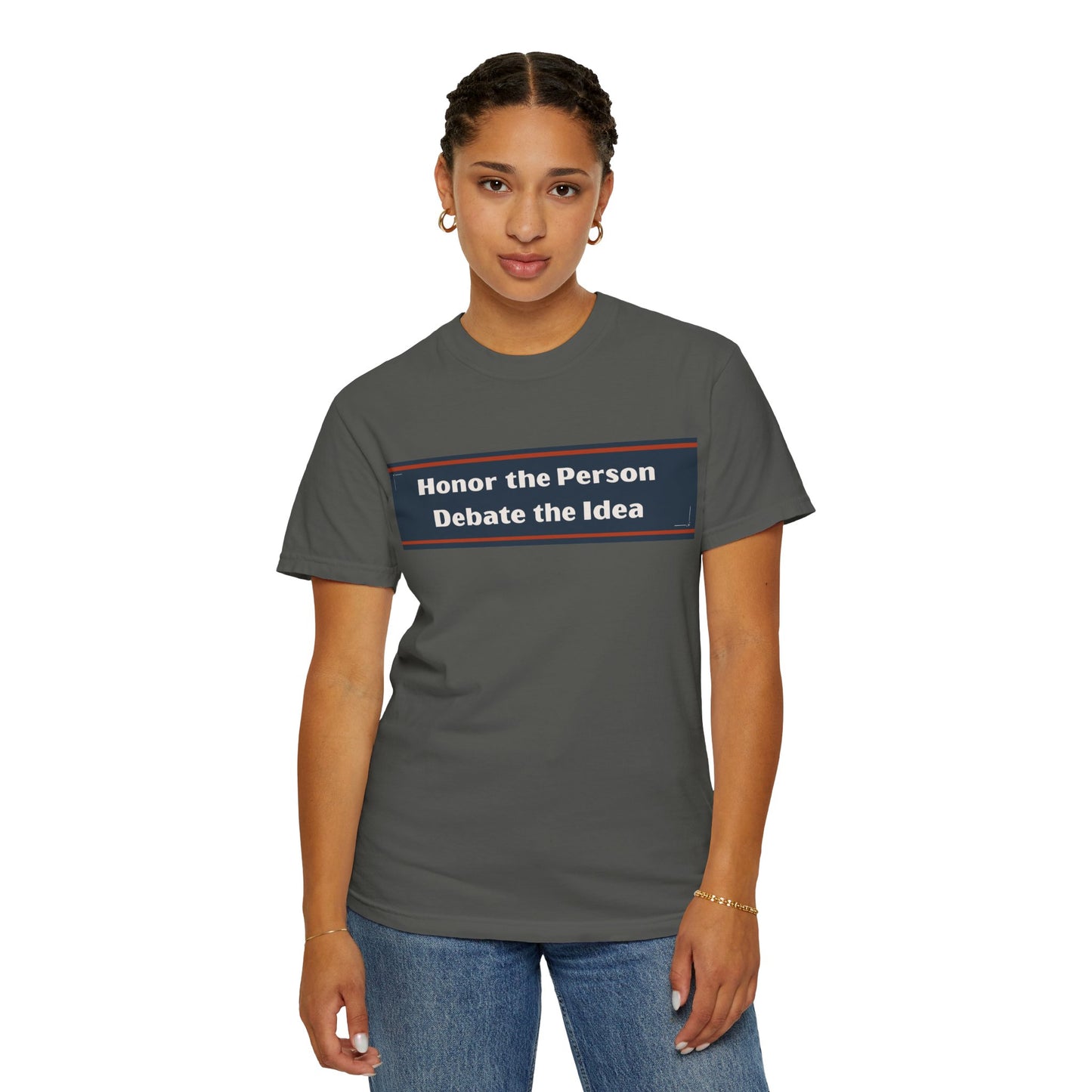 Unisex Garment-Dyed T-Shirt with 'Honor the Person, Debate the Idea' Design - Casual Wear, Gift for Debaters, Philosopher's Tee, [...]
